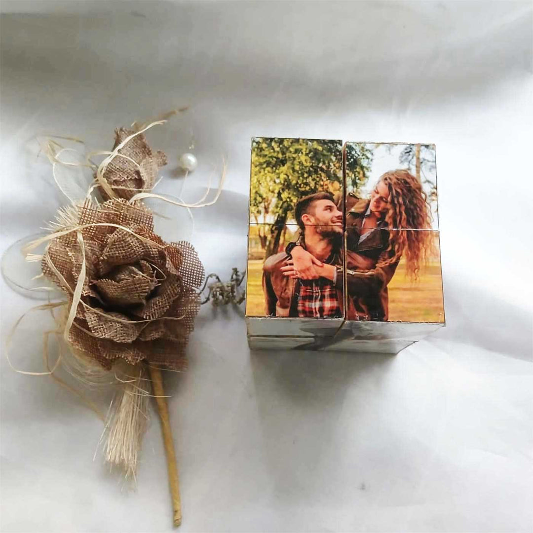 Photo Personalized Love Theme Wooden 3D Cube