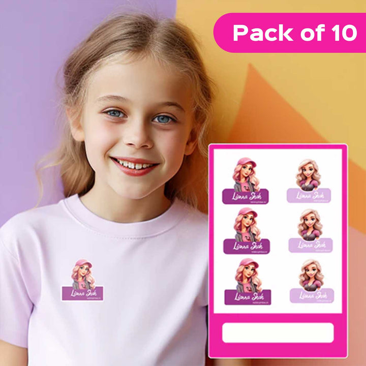 Personalized Iron On Cute Girl Clothes Shape Stickers | Set of 10