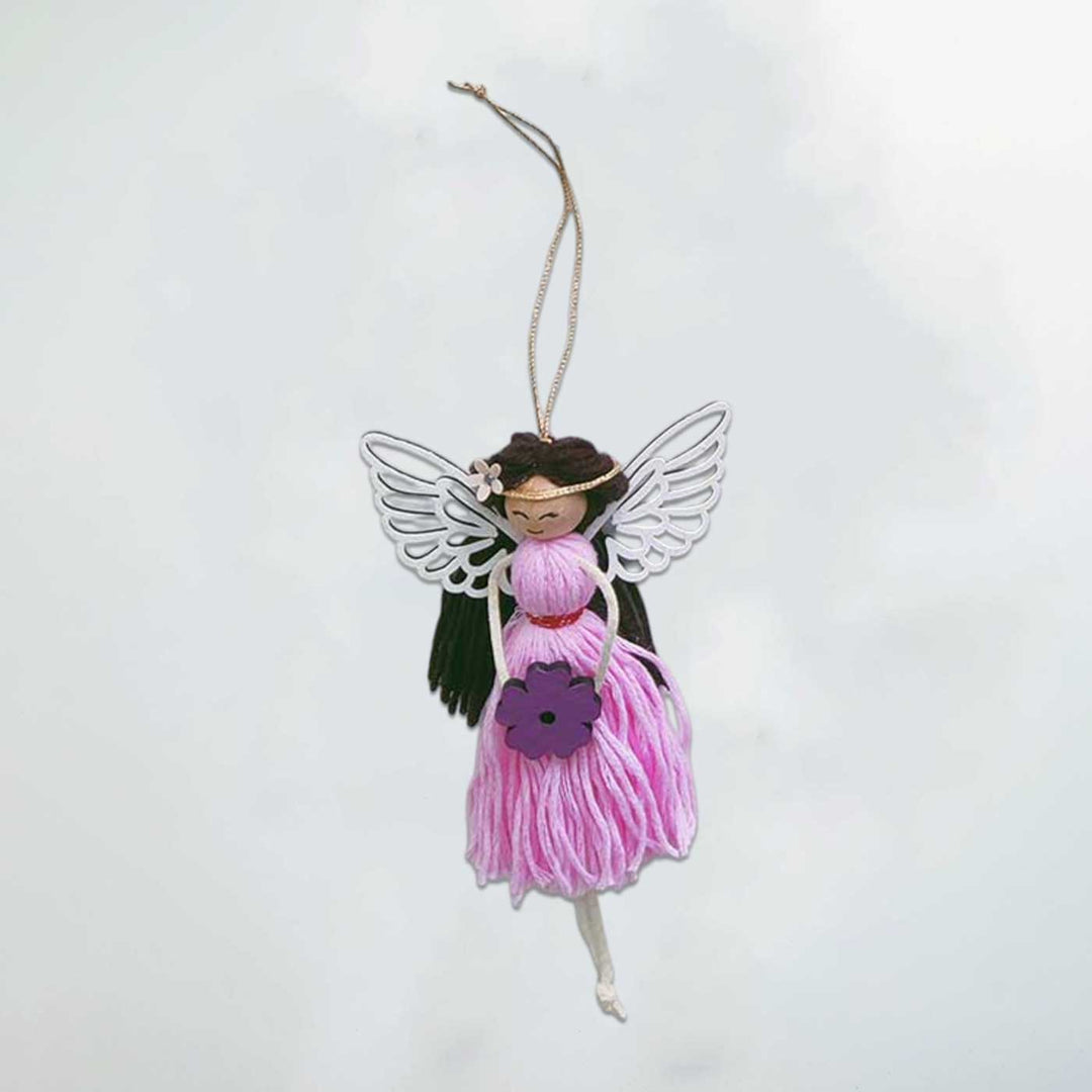 Handmade Fairy Macrame Cotton Ornament For Christmas Tree Decoration