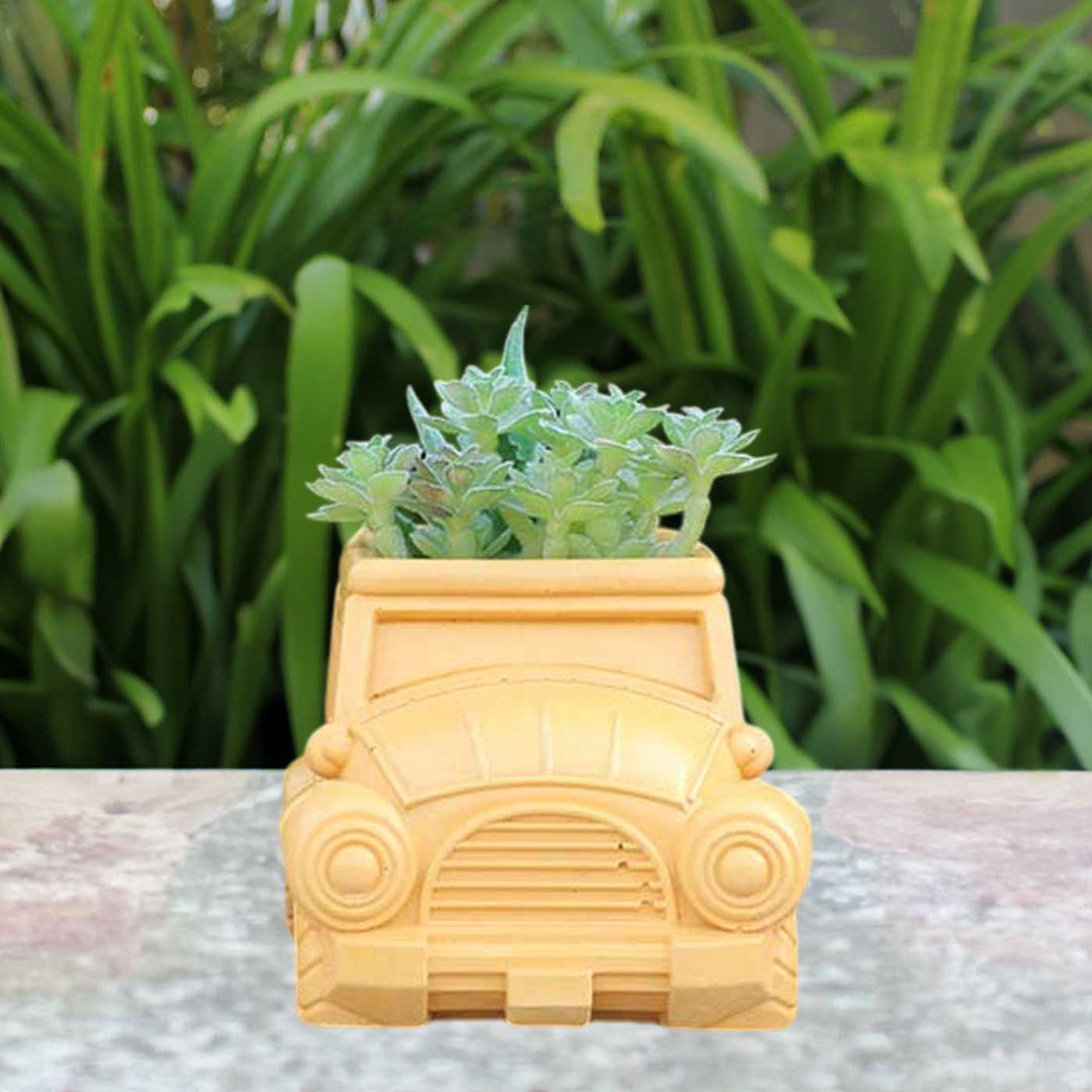 Hand-Painted Mini Jeep Terracotta Planter