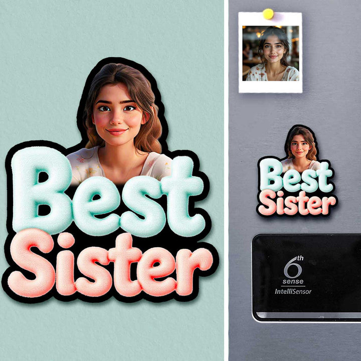 Photo Personalized "Best Sister" Acrylic Fridge Magnet