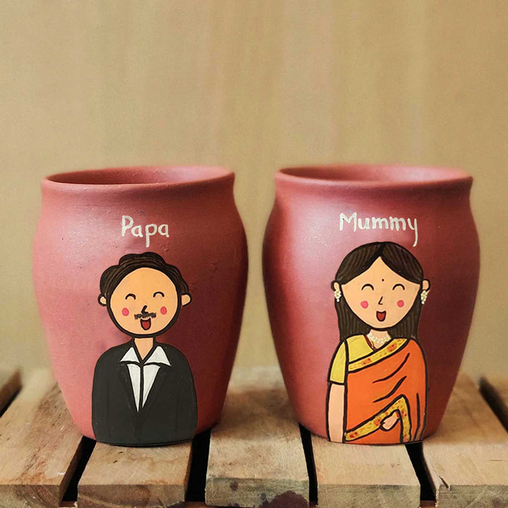 Personalised Terracotta Kulhads with Photo Based Caricatures