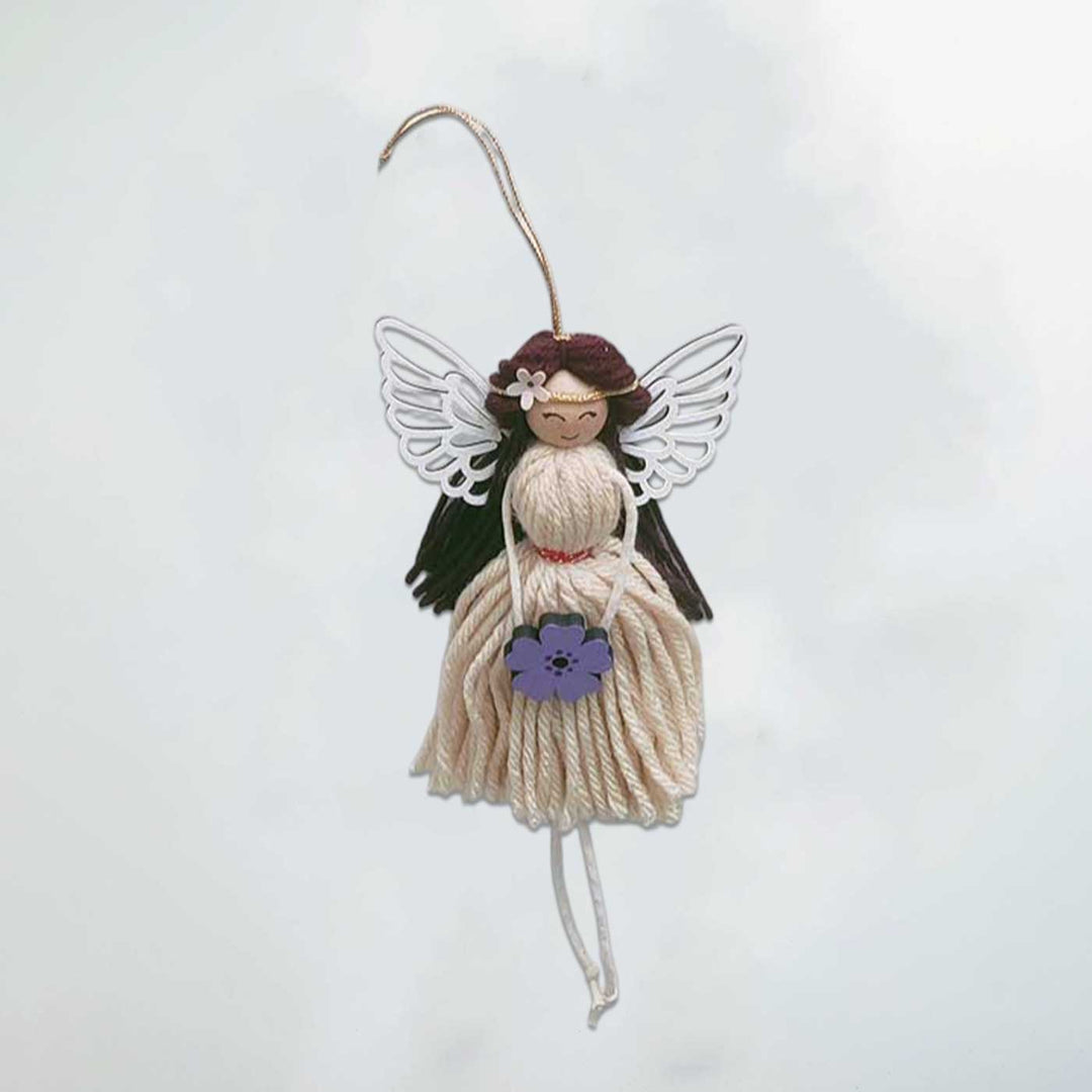 Handmade Fairy Macrame Cotton Ornament For Christmas Tree Decoration