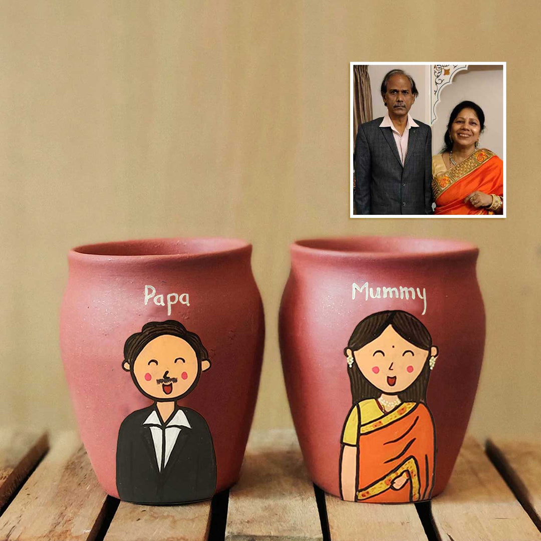 Personalised Terracotta Kulhads with Photo Based Caricatures