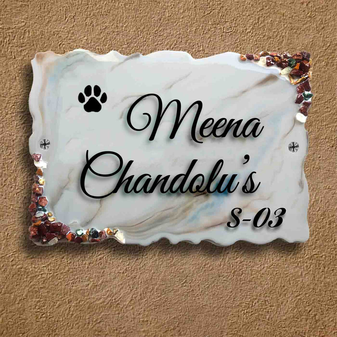 Personalized Handmade Pet Paws Resin Name Plate