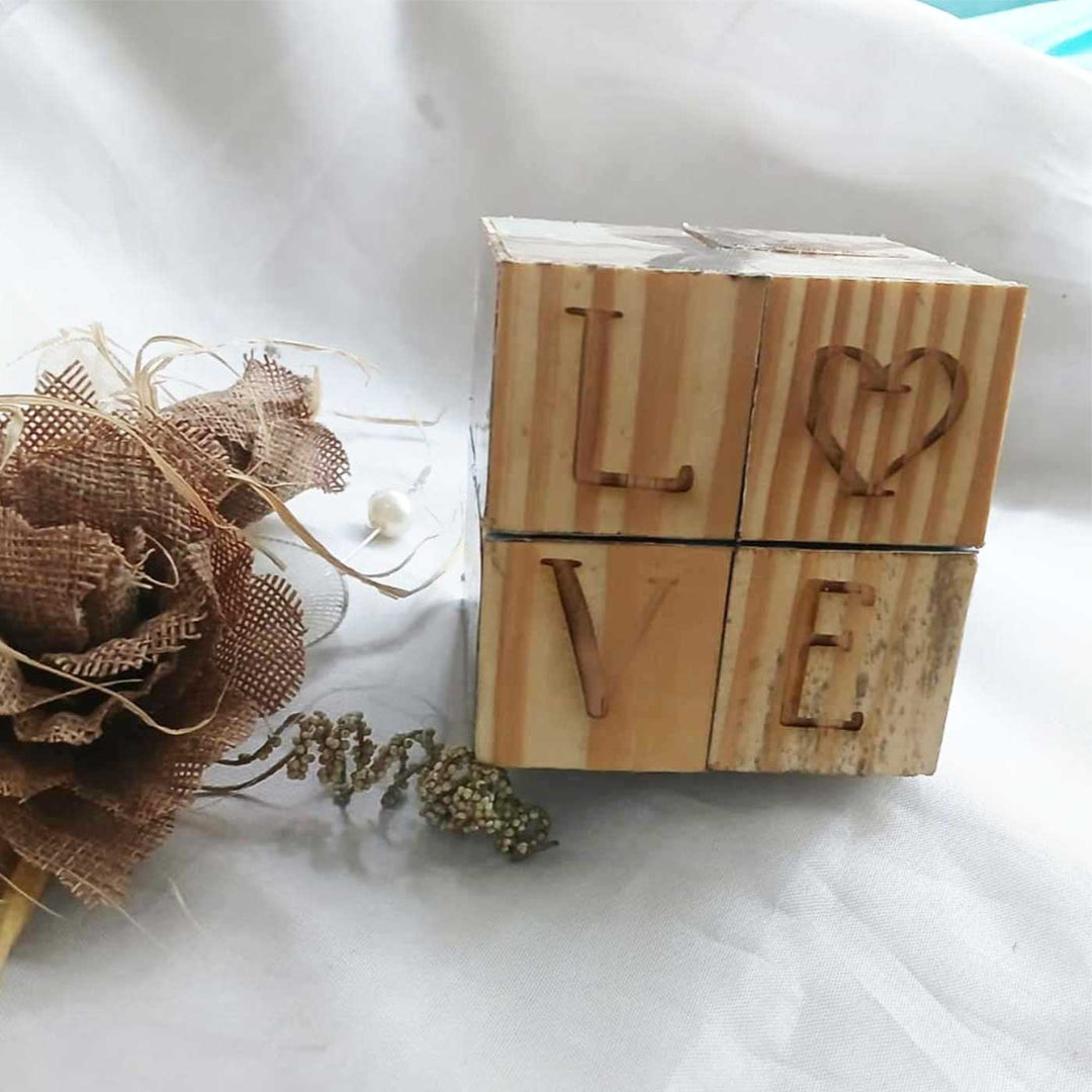 Photo Personalized Love Theme Wooden 3D Cube