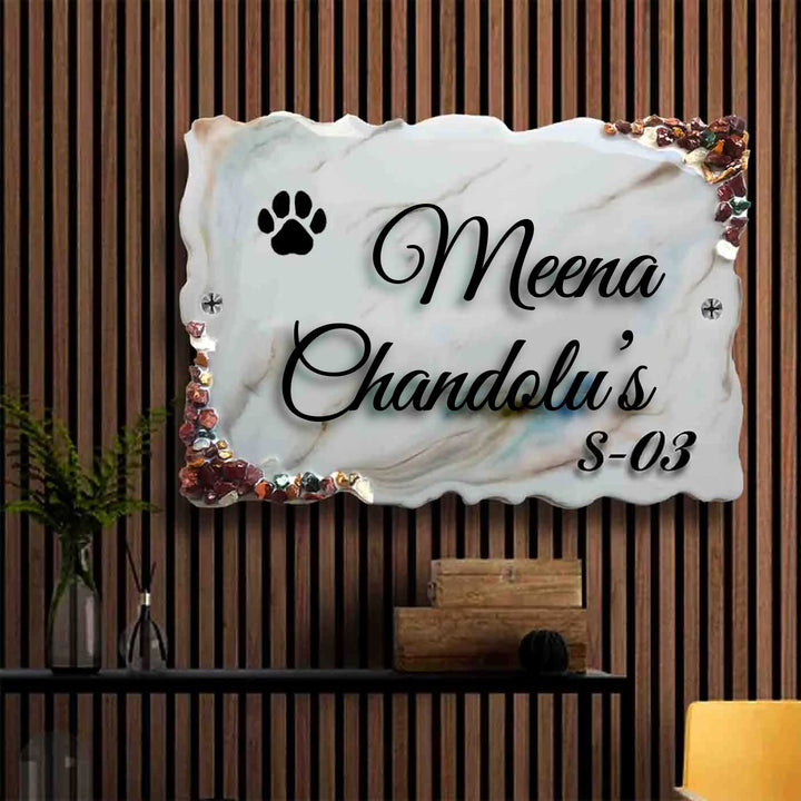 Personalized Handmade Pet Paws Resin Name Plate