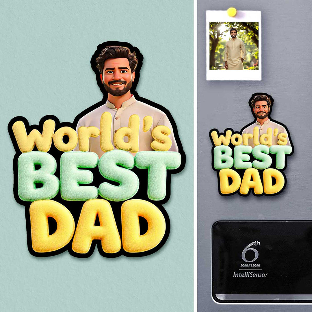 Photo Personalized "World's Best Dad" Acrylic Fridge Magnet