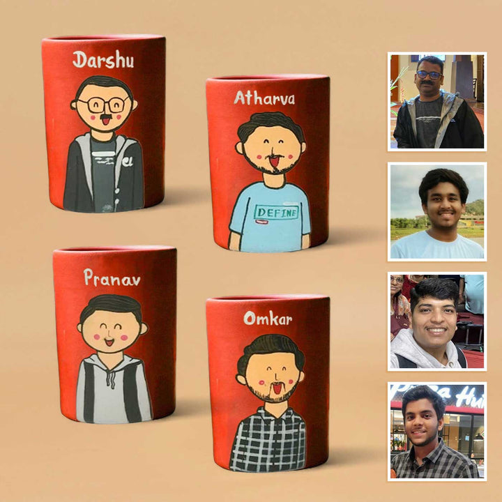 Personalized Terracotta Tumblers with Photo Based Caricatures