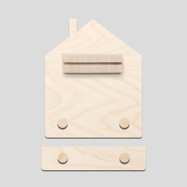 Printed Wooden House Shaped Parrot Nameplate For Couples