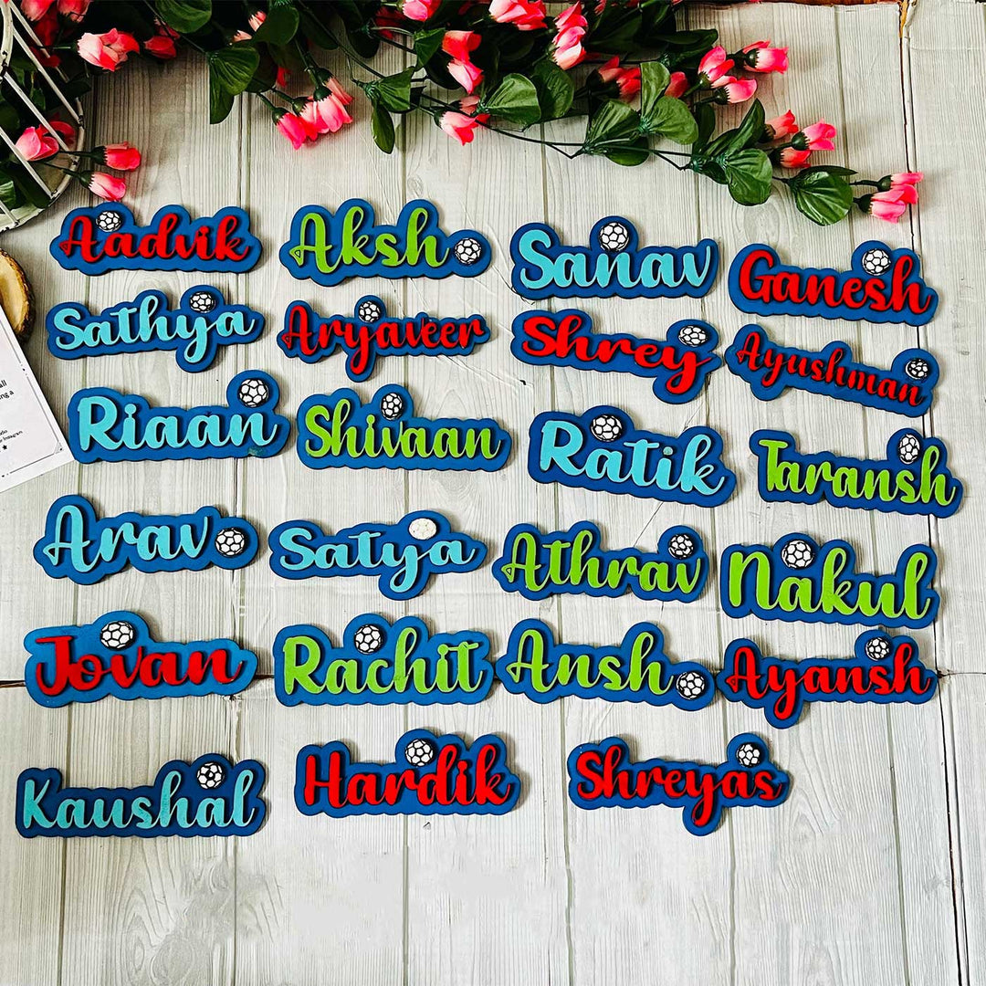 Pack Of 5 | Personalized Hand-Painted Magnetic Mdf Wood Kids Name Plate