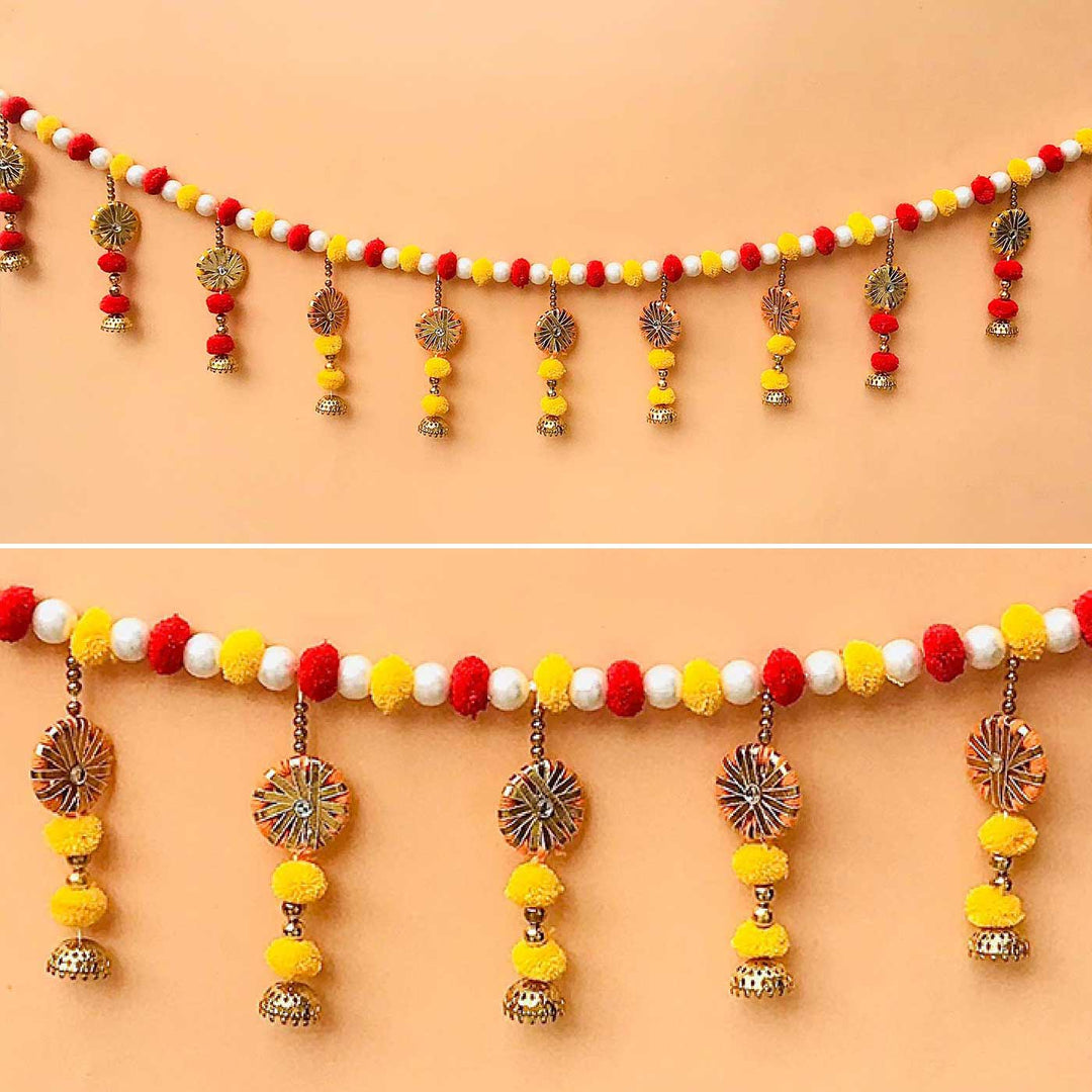 Handmade Decorative Red & Yellow Toran