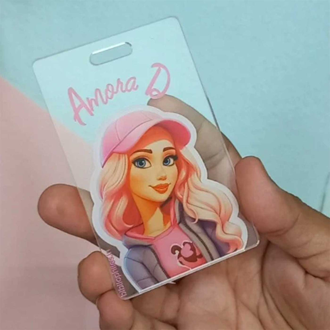 Personalized Cute Girl Theme Transparent Kids Bag Tag