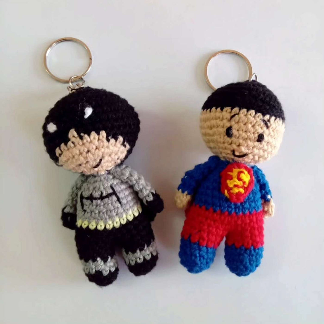 Handmade Crochet Superheros Theme Cotton Keychain