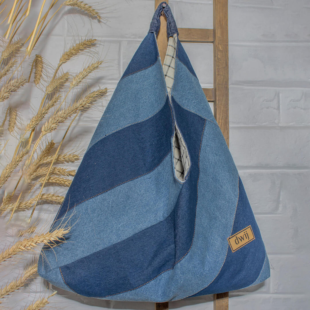 Handcrafted Upcycled Denim Bento Tote Bag