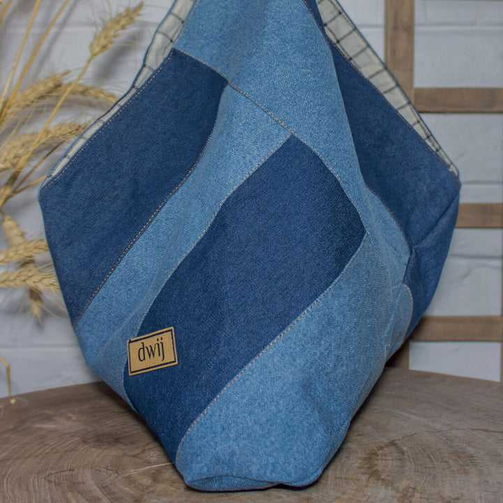 Handcrafted Upcycled Denim Bento Tote Bag