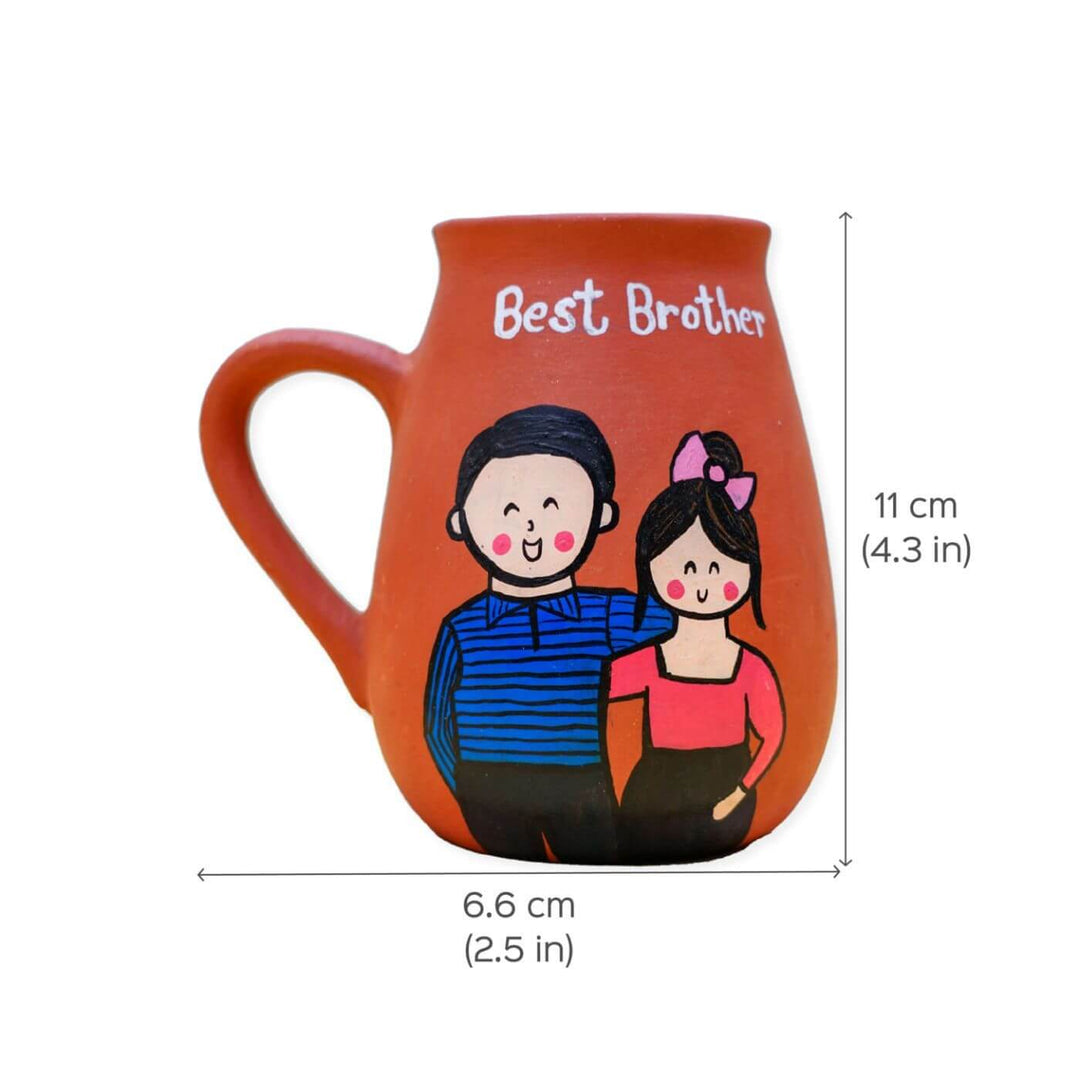 Best Brother' Personalized Terracotta Mug with Caricatures