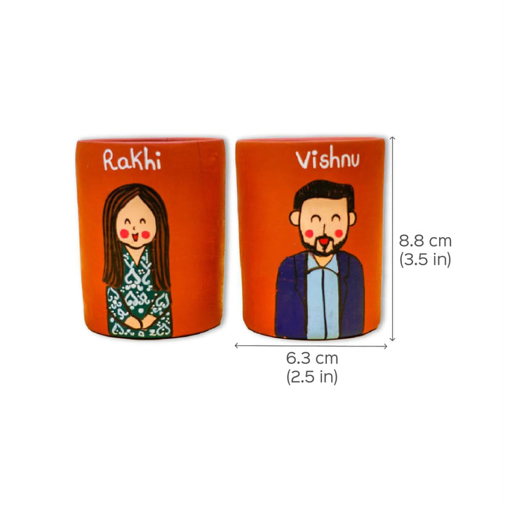 Personalized Terracotta Tumblers with Photo Based Caricatures