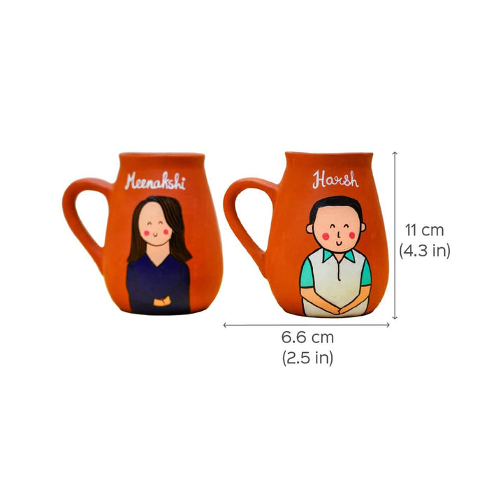 Photo Personalized Terracotta Caricature Mug & Rakhi Set