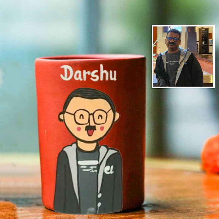 Personalized Terracotta Tumblers with Photo Based Caricatures