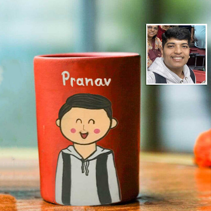 Personalized Terracotta Tumblers with Photo Based Caricatures