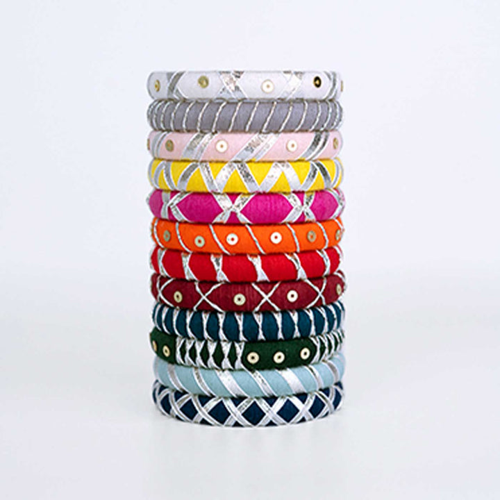 Multicolor Handcrafted Classic Gotapatti Bangles | Set of 12