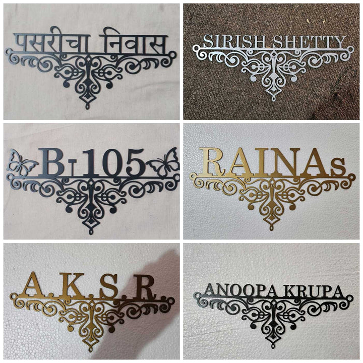 Personalized Ornate Weatherproof Name Plate for Villa