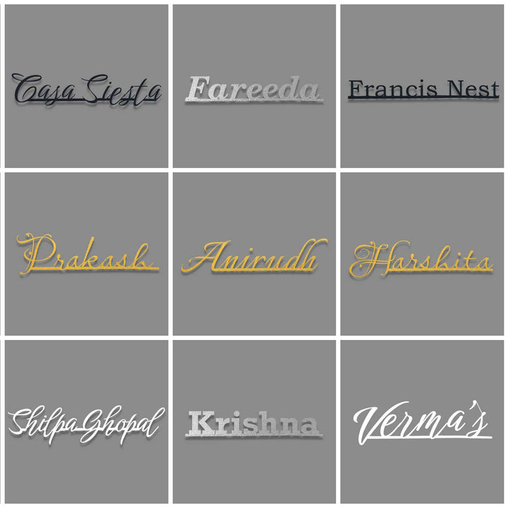 Personalized Weatherproof Modern Laser Cut Steel Name Plate