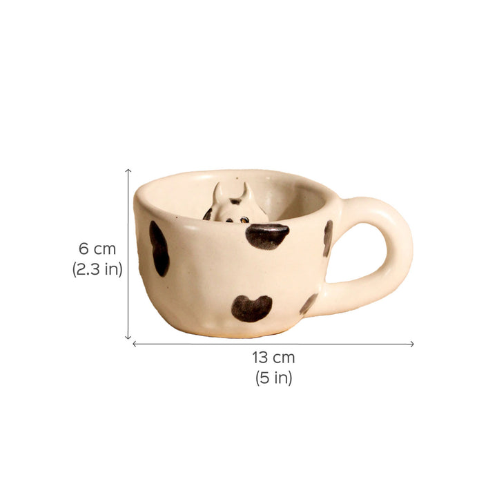 Handpainted Cow Ceramic Mugs Set