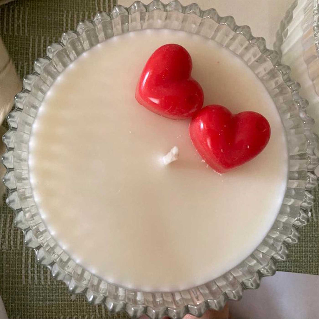 Handmade Hearts Theme Soy Wax Scented Jar Candle For Couples