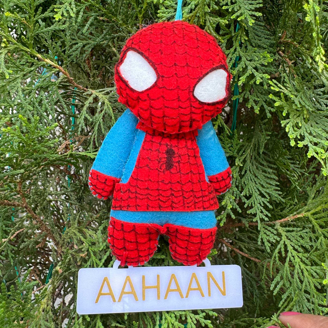 Personalized Assorted Superhero Theme Kids Felt Ornaments | Set Of 4