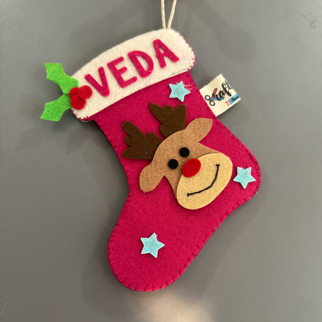 Personalized Stocking Kids Felt Ornament For Christmas Tree Decoration