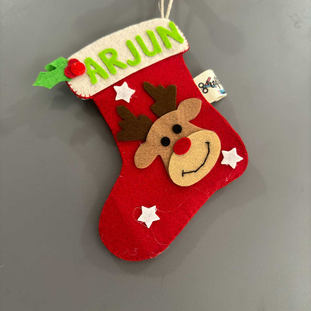 Personalized Stocking Kids Felt Ornament For Christmas Tree Decoration