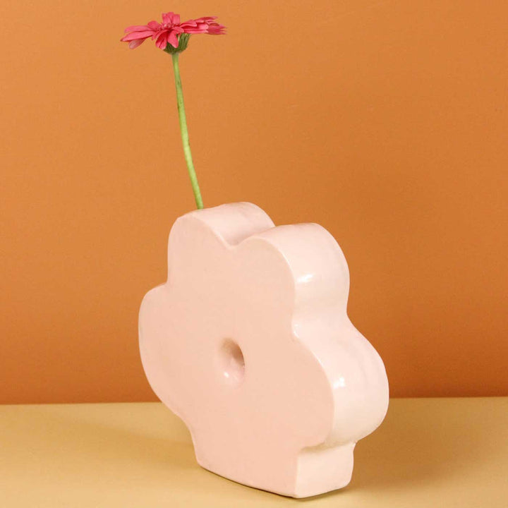 Handmade Pink Daisy Ceramic Vase