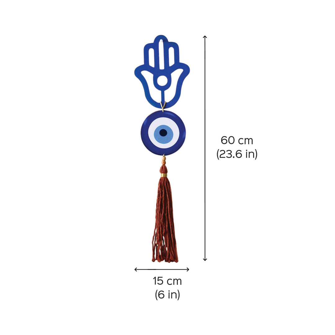 Blue Hamsa & Evil Eye MDF Wall Hanging