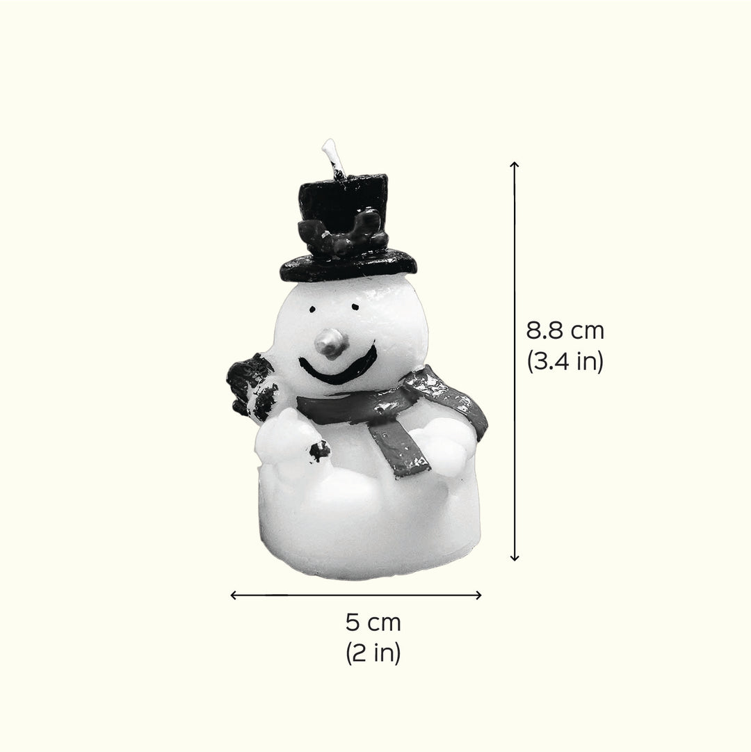 Handmade Snowman Wax Candle For Christmas Decoration | Set Of 3