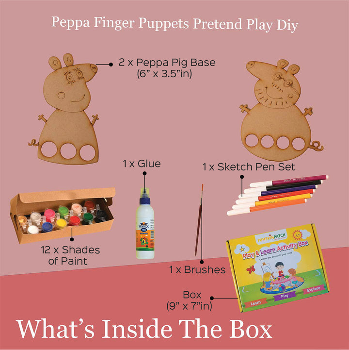 Handmade Peppa Pig Finger Puppet Craft DIY Kit | Set of 6