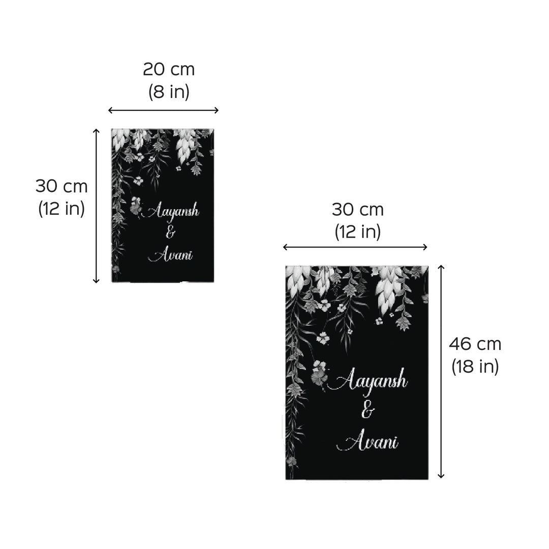 Printed Spring Floral Wooden Vertical Nameplate