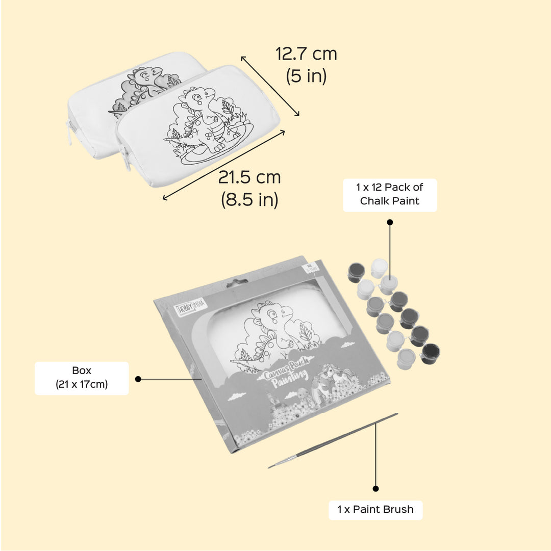 Pre Marked Pouch Dinosaur MDF Wood DIY Kit