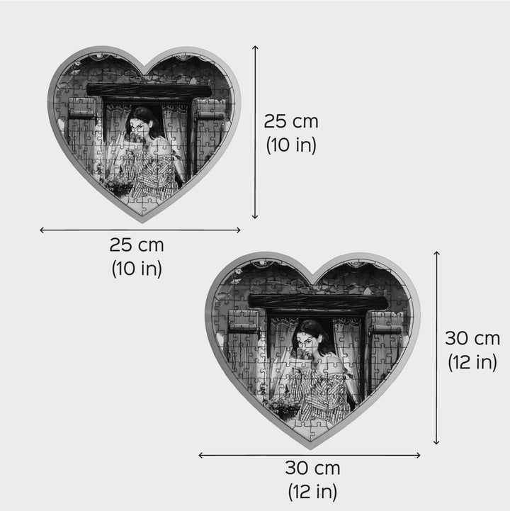 Photo Personalized Red Heart Shaped MDF Wood Puzzle