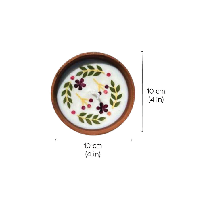 Soy Wax & Earthen Festive 4 Inch Diyas | Set of 4