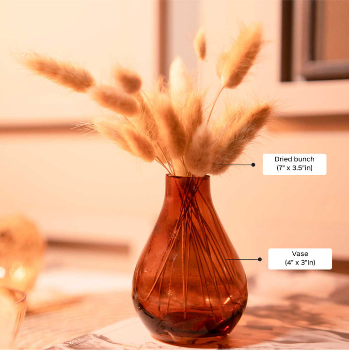 Rustic Charm Glass Vase With Dried Flower Bunch