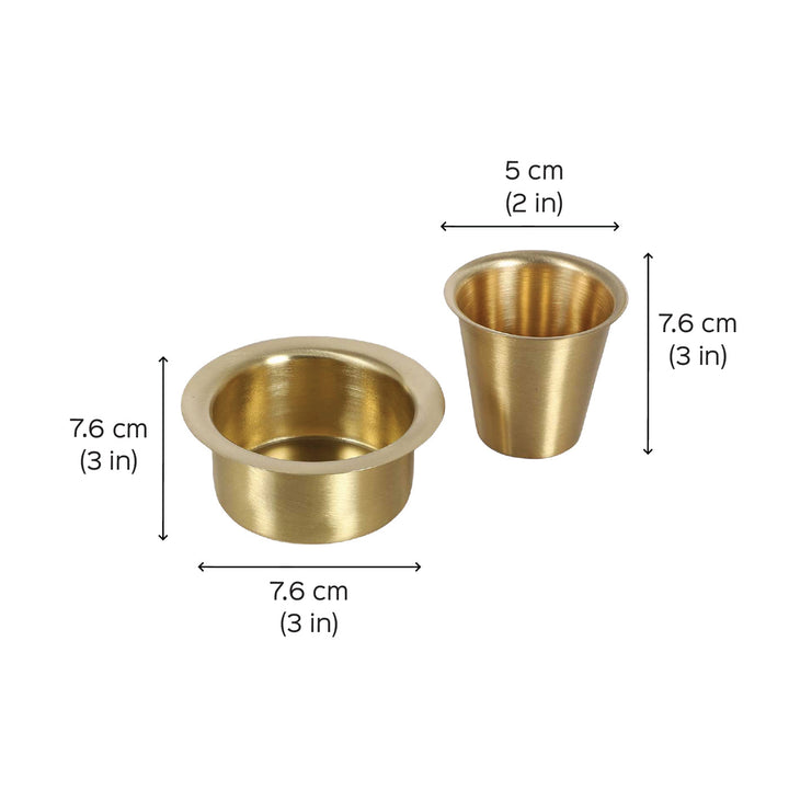 Handmade Brass Filter Coffee Bowl & Glass | Set Of 8