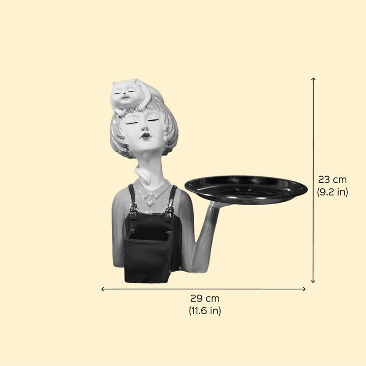 Glamorous Serving Girl Resin Platter