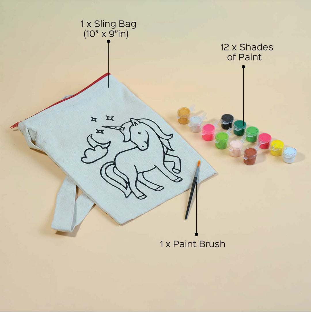 Handmade DIY Unicorn Sling Bag Craft DIY Kit | Set of 3