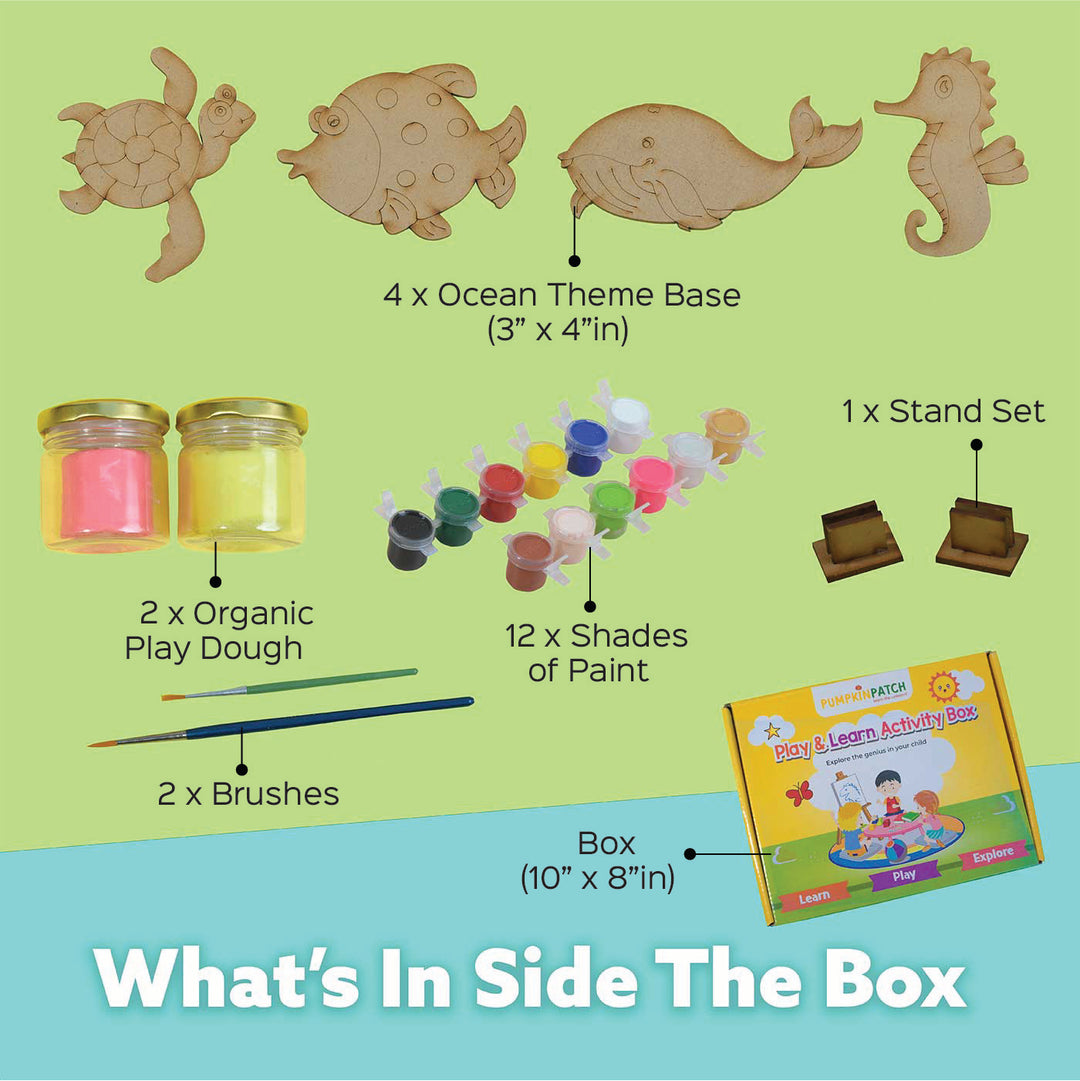 Handmade Ocean Themed Adventure Play Dough Box DIY Kit | Set of 7