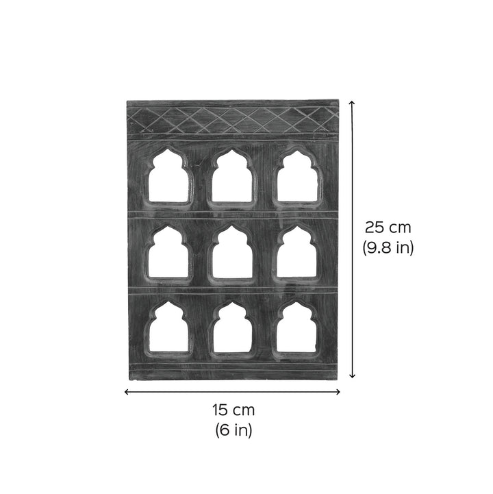 Handmade Traditional 9 Mehrab Jharokha Red Wooden Jharokha