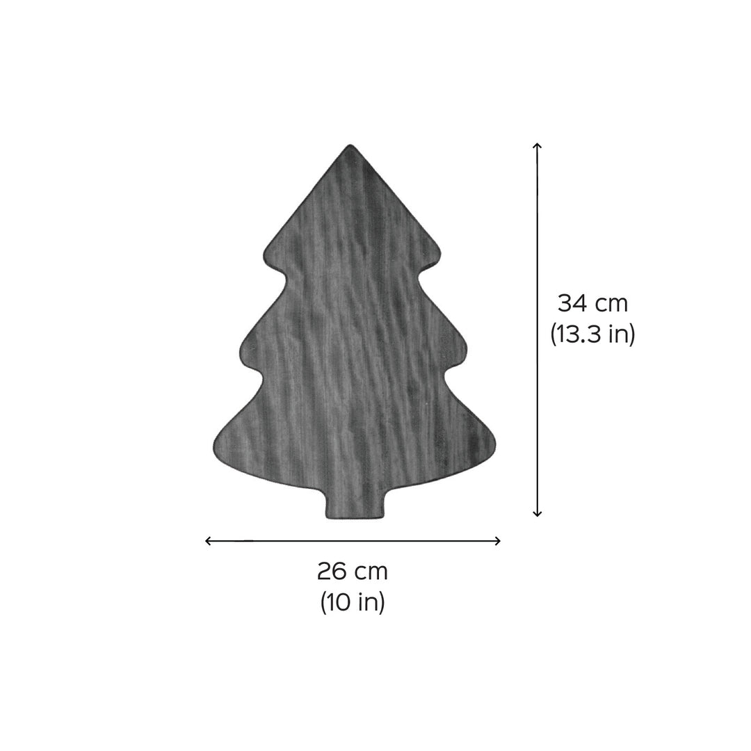 Handmade Xmas Tree Wooden Flat Platter For Christmas Table Decoration