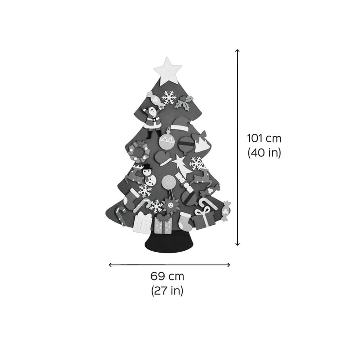 40 Inches Christmas Xmas Tree With 25 Ornaments Felt DIY Decor