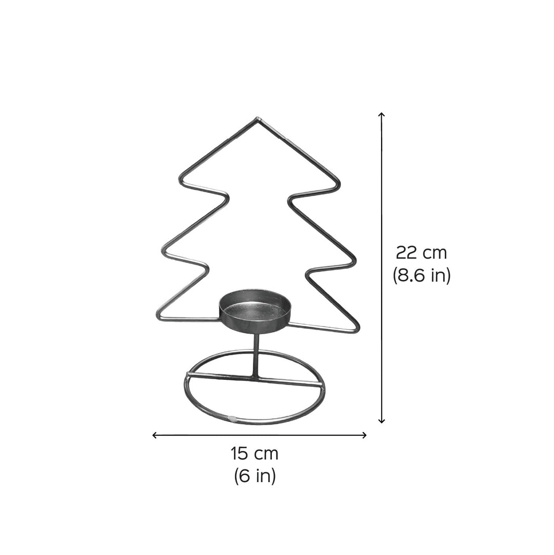 Handmade Xmas Tree Metal Tealight Holder For Christmas Table Decoration